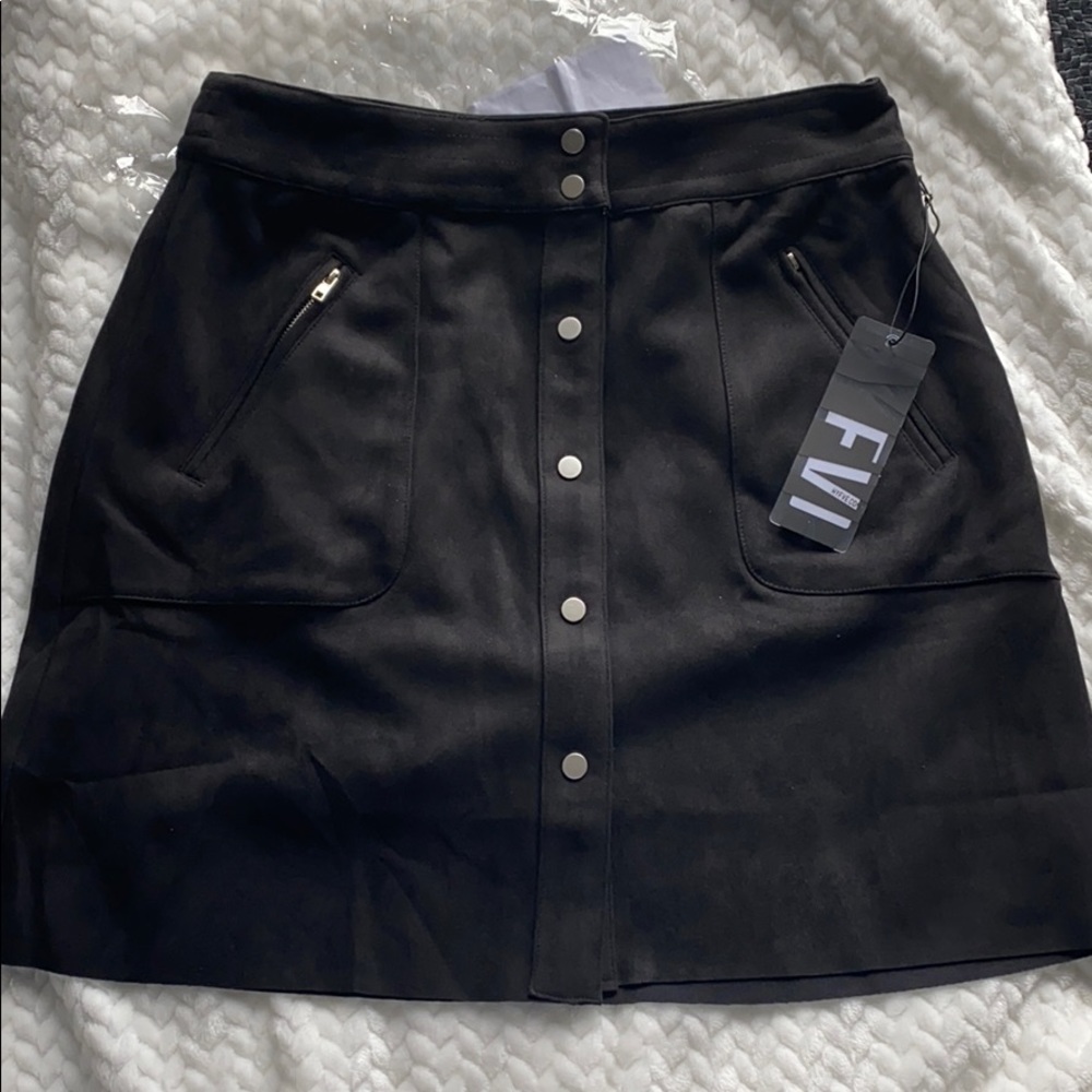 NWT Black Faux Suede Skirt